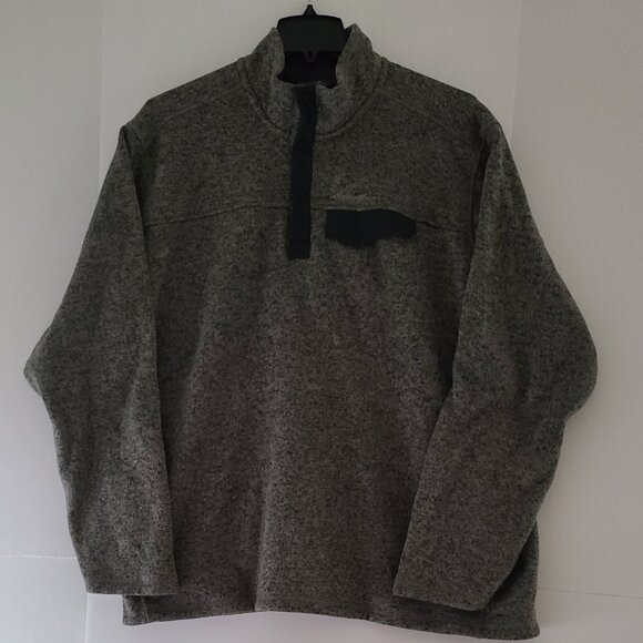 EDDIE BAUER MEN'S CONVECTOR SNAP MOCK SWEATER--BLACK HEATHER - SIZE T2XL - Picture 4 of 15